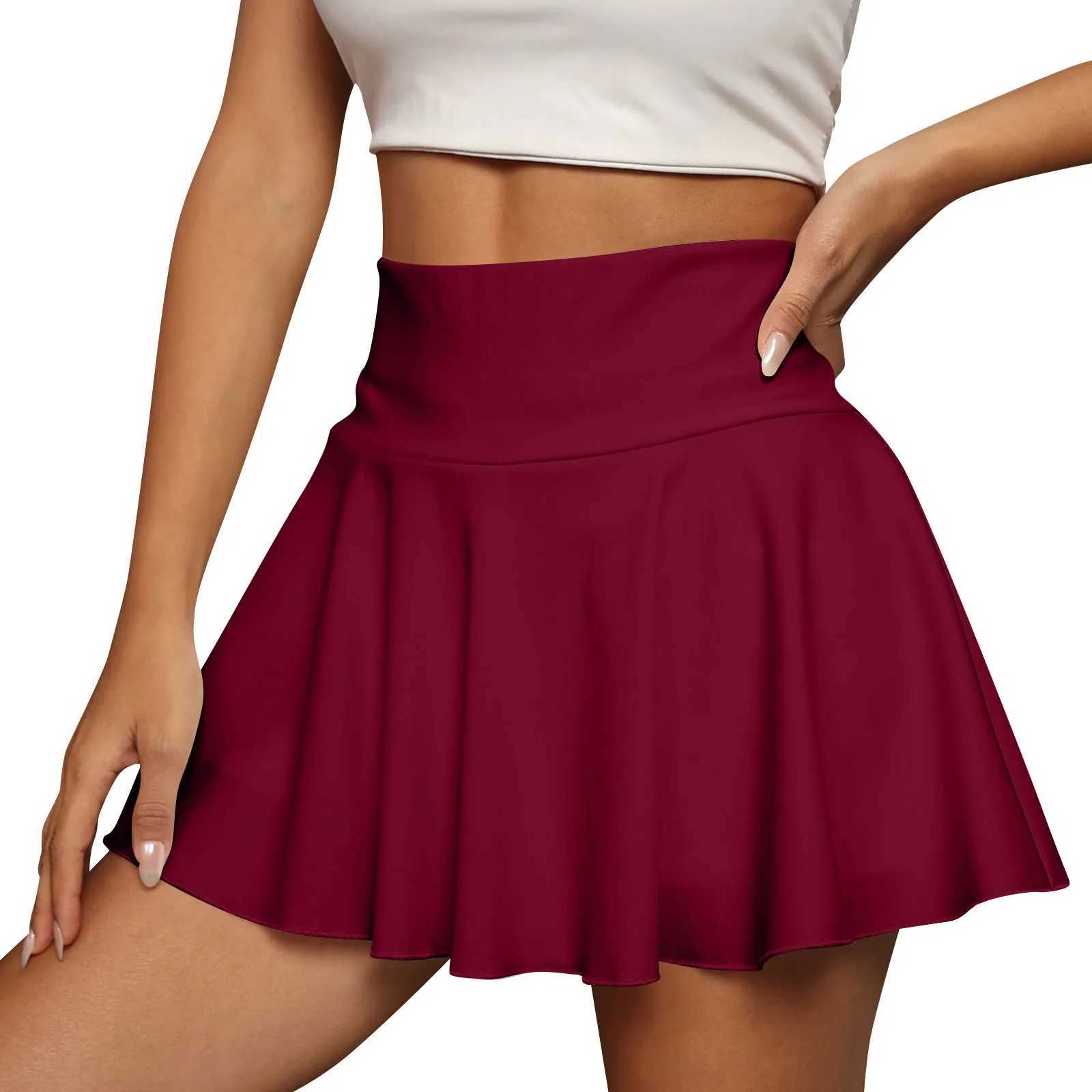 Womens Casual High Waist Solid Color Short Half Skirt Sports Skirt Pleated Skirt Skirts for Women Trendy Summer Women SkirtsXJ241221