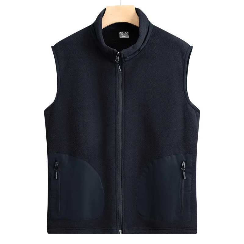New Fashion Autumn Winter Stand Up Collar Cardigan Vest MenS Fashion Versatile Casual Flannel Warm Sleeveless Waistcoat CoatXJ241221
