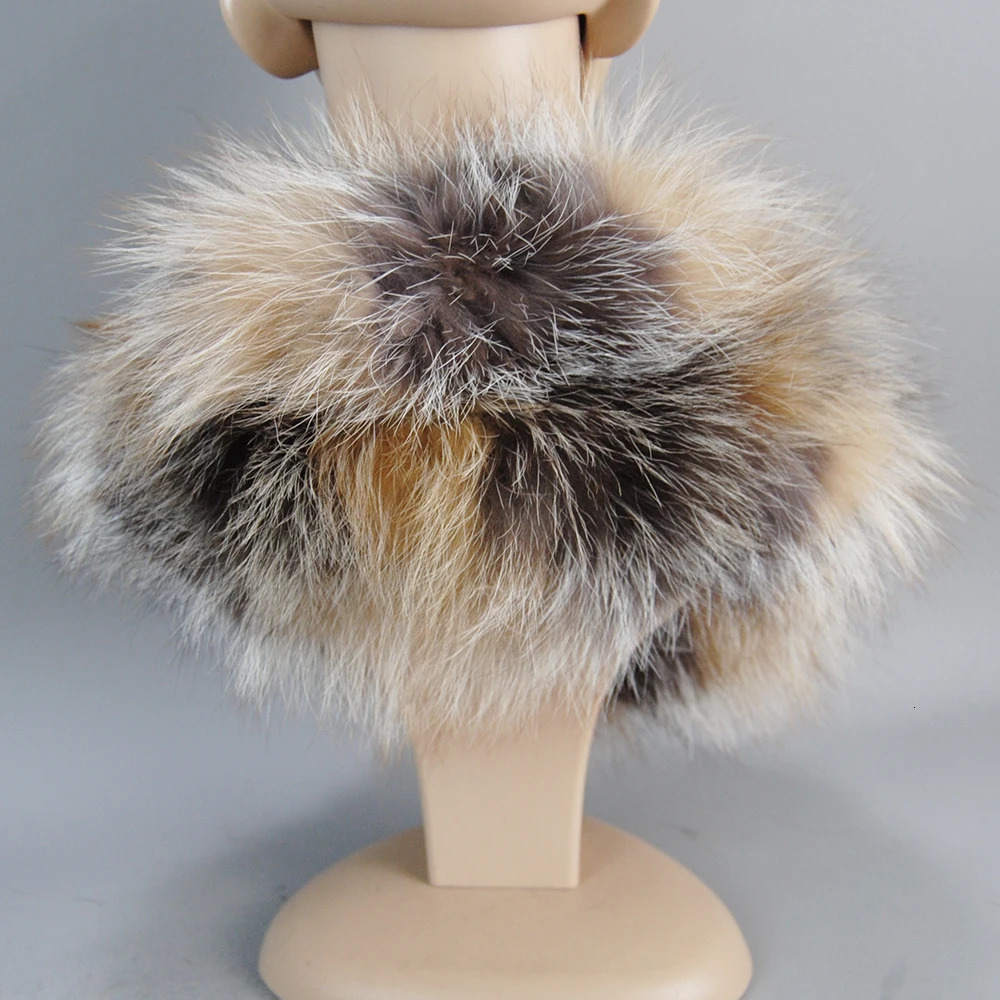 Style Women Winter Real Fur Scarves Warm Real Fox Fur Mufflers 100% Natural Fox Fur Collar Scarf Ring 241220