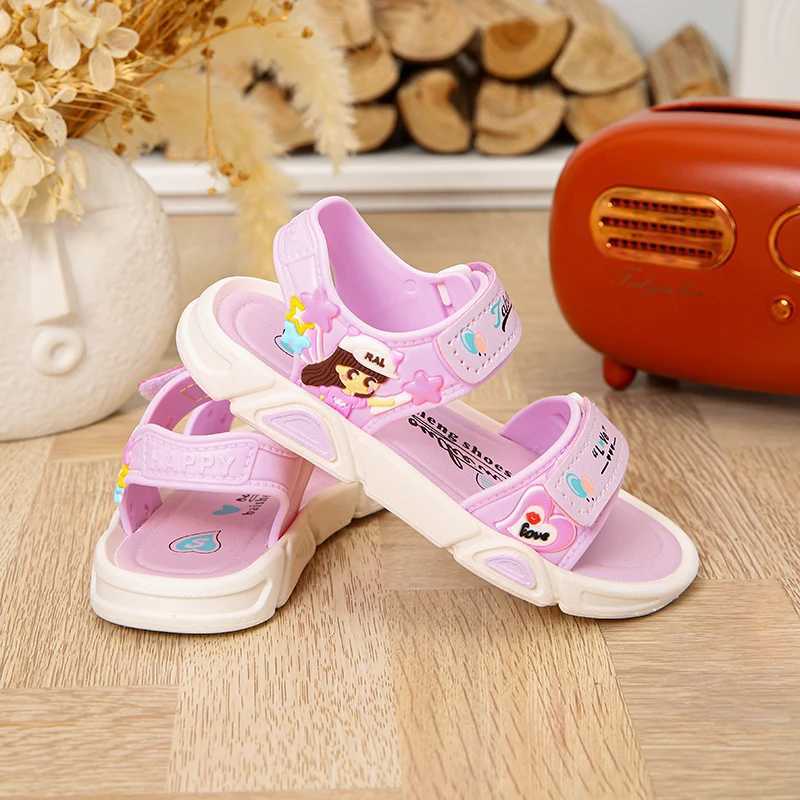 Sneakers Trendy Cute Cartoon Open Toe Sandals For Girls Breathable Lightweight Wear-resistant Sandals For Spring And Summer H241221