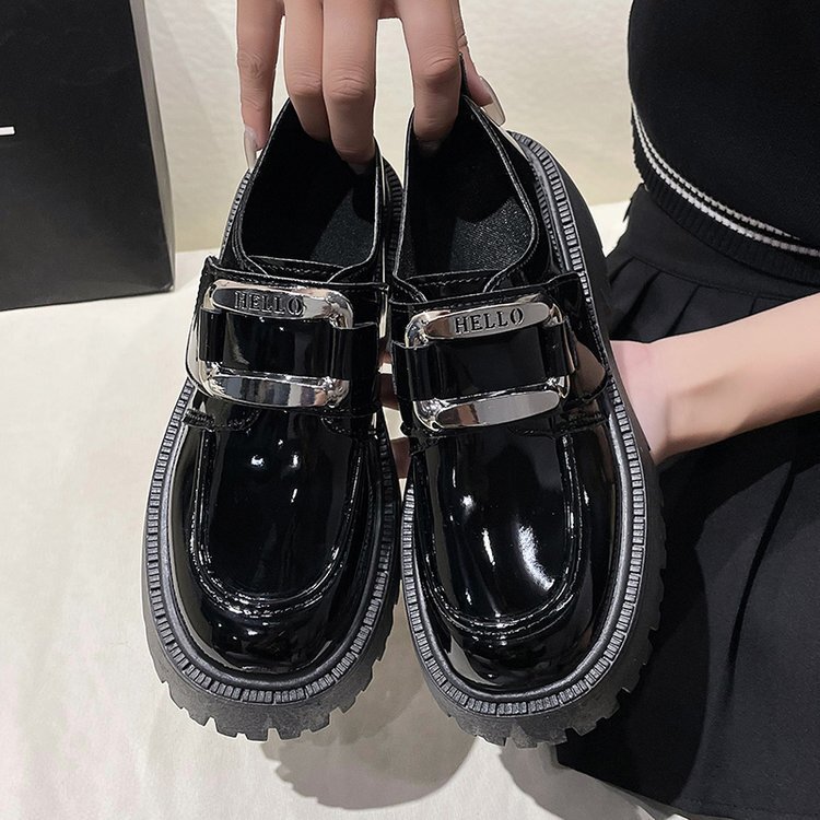 Ddmywed Height Increasing British Style Small Leather Shoes Women's Spring And Autumn Dress 2024 New Black Mary Jane High-Heeled Chinese Brand Sh