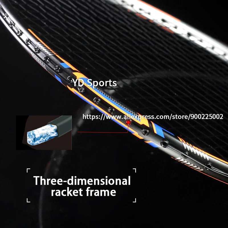 2PCS/professional 0U all carbon fiber badminton racket with high tension 35LBS 3KG adult racket for sportsW241221