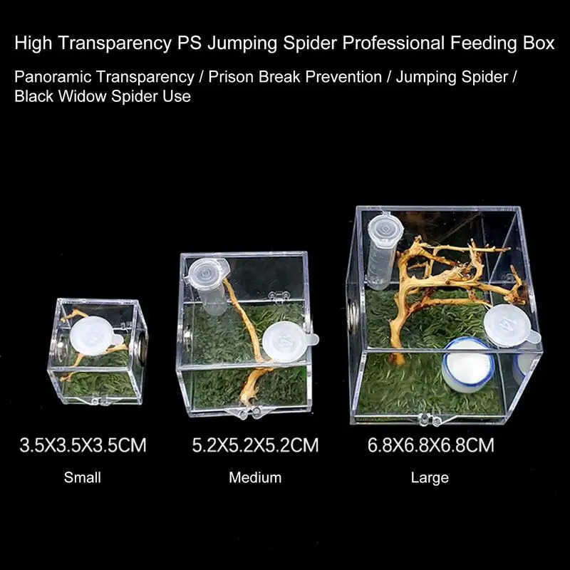 Other Pet Supplies Mini Reptile Breeding Box Transparent Acrylic Cage Habitat Insect Feeding Box Terrarium Tank Escape Anti Jumping Spider L240910
