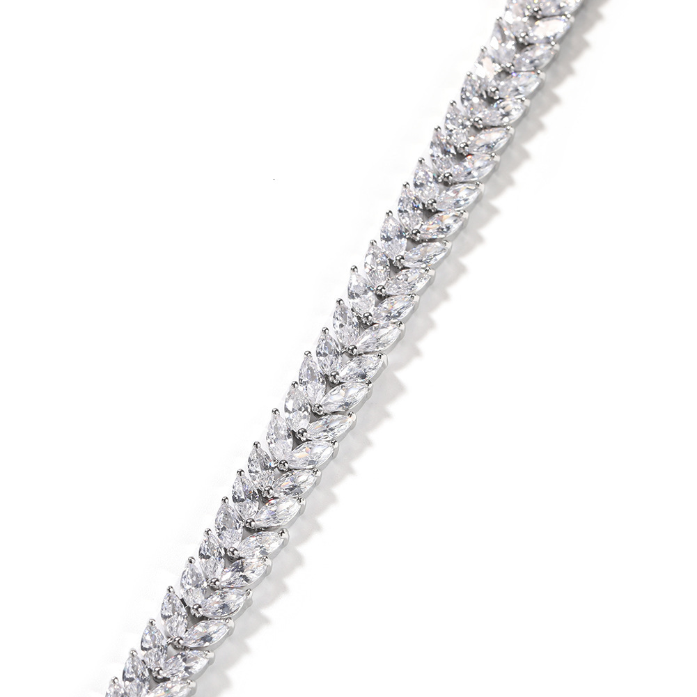 7-8 Inches Length Adjustable Flower Tennis Bracelet Hip-hop Wolf Tide New In Full Diamond Fashion Street Extended Section Personalized Bracelet Bijoux