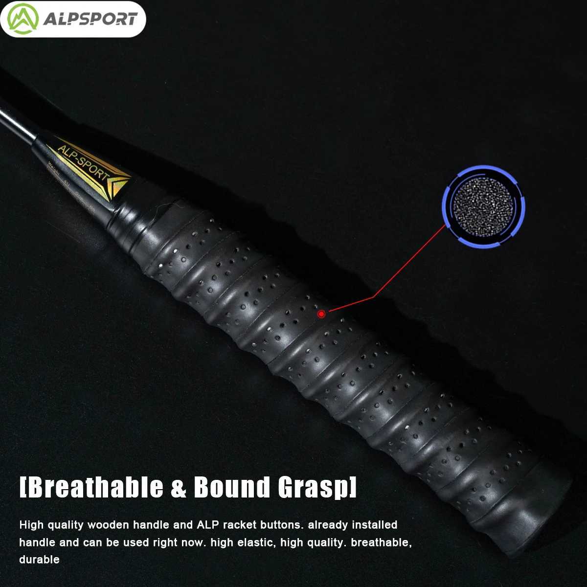 Alpsport XHP2.0 6U All Carbon Badminton Paddle MAX 30LBS Super Offensive Amateur Intermediate and AdvancedW241221