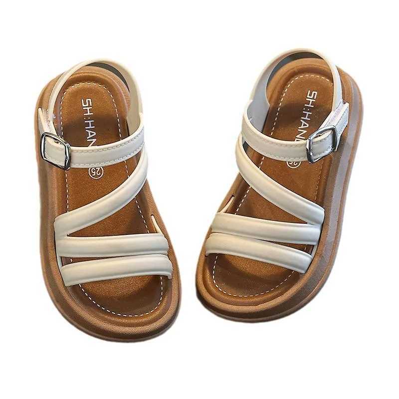 Sandals Girls Sandals 2024 Summer Casual Children Sandals Girls Flat Shoes Fashion Casual Non Slip Kids Beach Shoes H241217