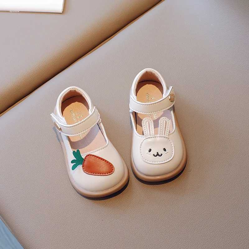 Sneakers Childrens Baby Small Leather Shoes Beige Spring Fall Boys Girls Walking Shoes 0-6 Years Old Rabbit Soft Kids Single Shoes H241221