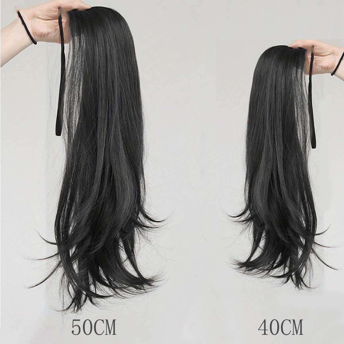 Elegant Womens Straight Hair Ponytail Extensions Long Stylish Synthetic Hair for Daily Use Easy Drawstring AttachmentXJ241221