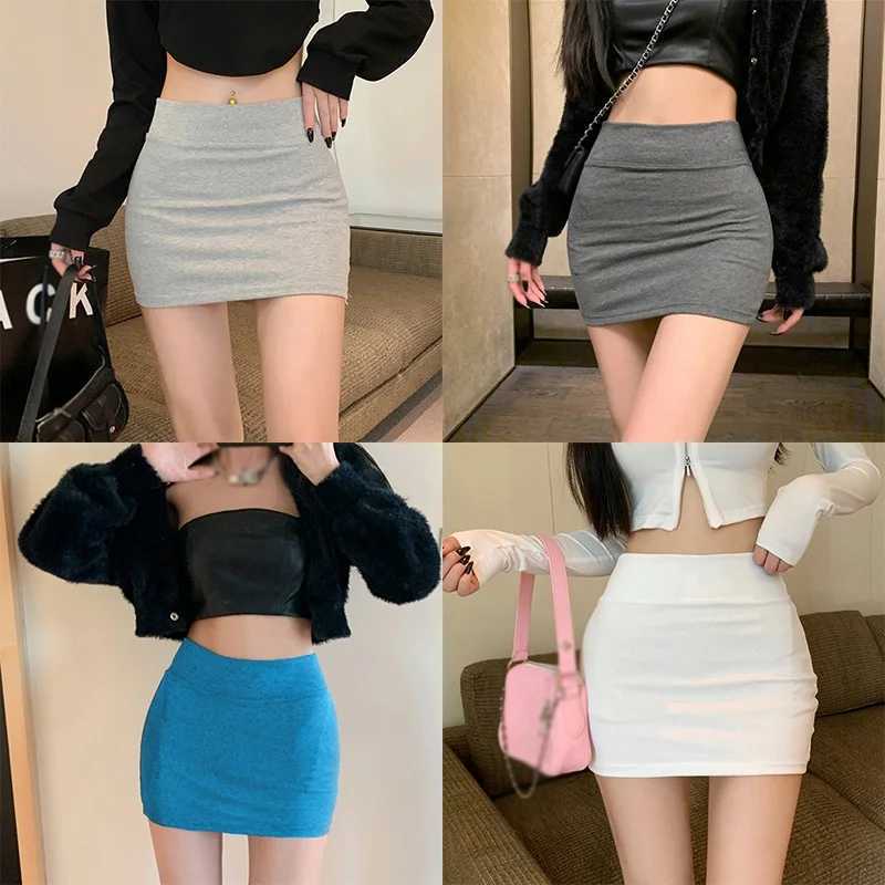 Womens Solid Stretch High Waist Bodycon Casual Short Skirt in SummerXJ241221