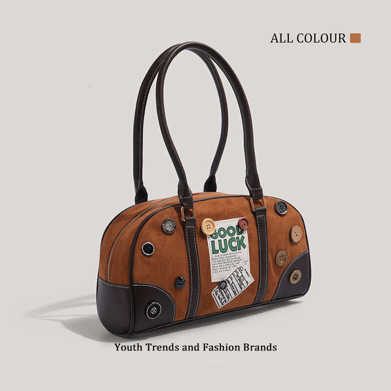 CHARHP&KEJNT American Commuting Bowling Handbag, Women's Versatile Single Shoulder Crossbody Bag