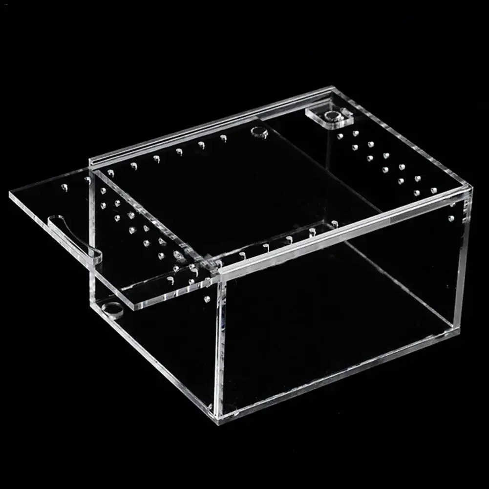 Other Pet Supplies Reptile breeding box acrylic transparent sliding cover reptile jar insect spider Tortoise lizard feeding box Terrarium L240910