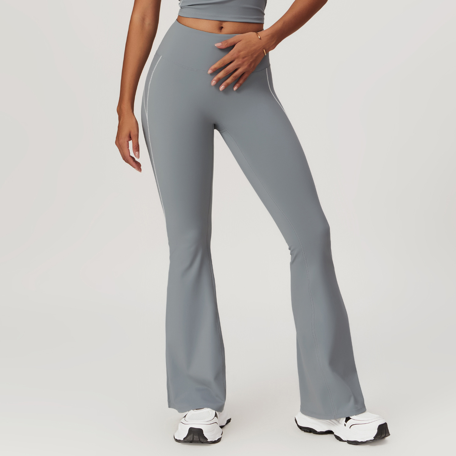 Skinny Nude High Waist Hip Lifting Yoga Pants Running Fitness Wide Leg Flared Pants Casual Athletic Pants