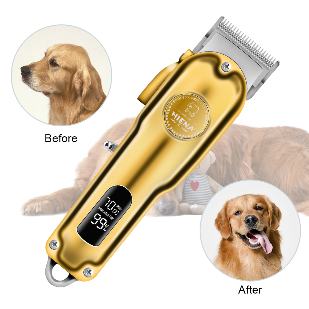 Professional Dog Hair Clipper All Metal Pet Trimmer Cat Shaver Rechargeable Cutting Hine Puppy Grooming Haircut Low Noice
