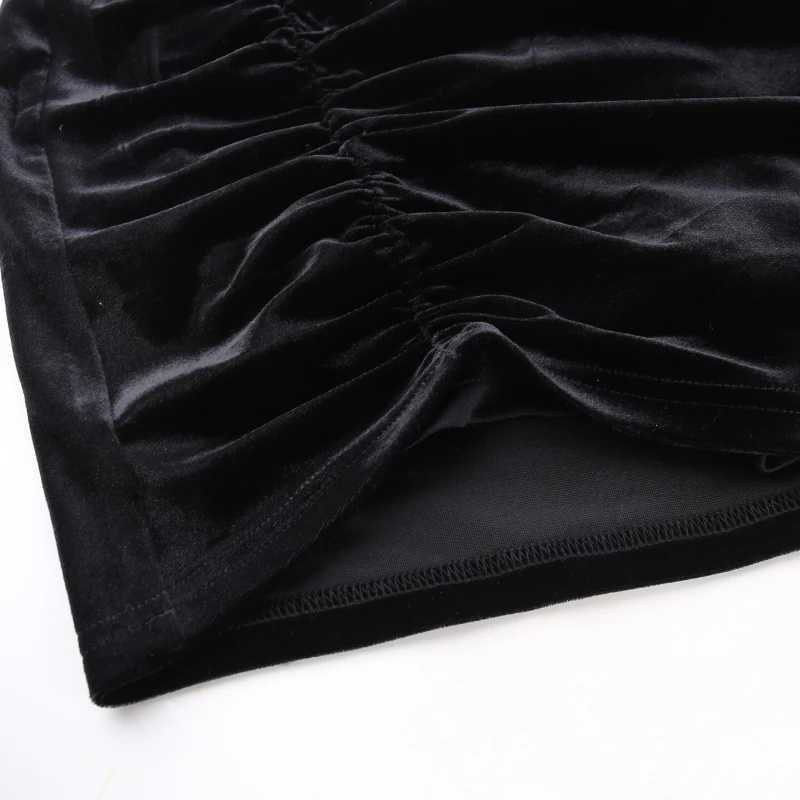 Womens Ele Directional Design Half Skirt 2024 New Velvet High Waist Stretch Half SkirtXJ241221