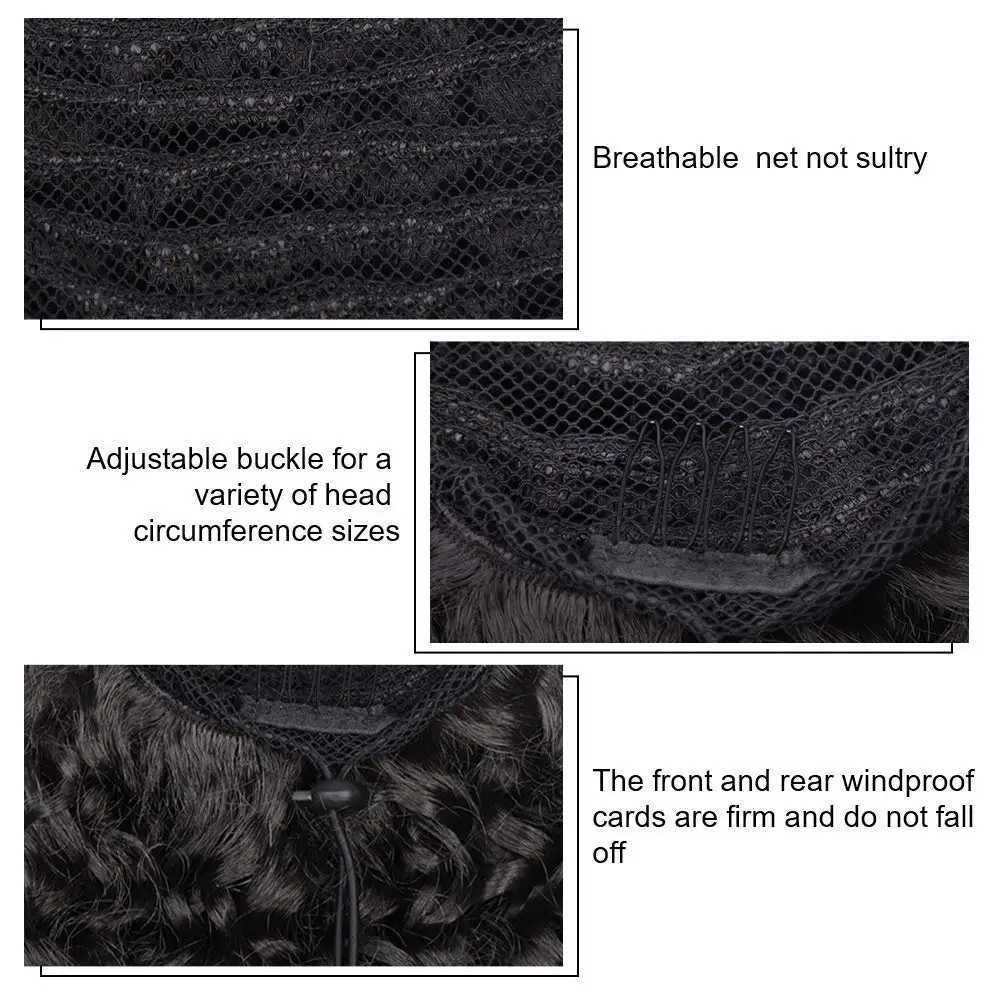 Synthetic Drawstring Curly Ponytail Extension for African Women Short Afro Kinky Ponytail ExtensionXJ241221