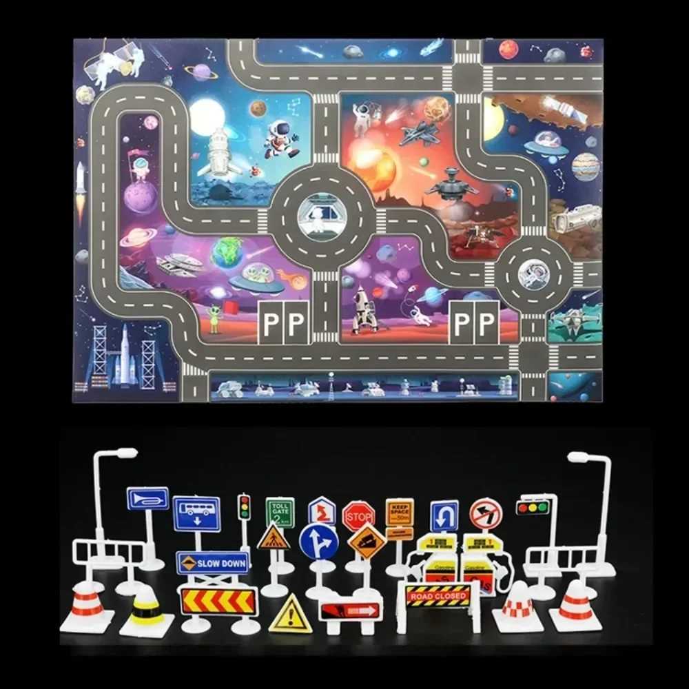 Baby Game Mat City Traffic Map Carpet City Parking Lot Parking Lot Parking Lot Traffic Signs Baby Climbing Game Mat W241221