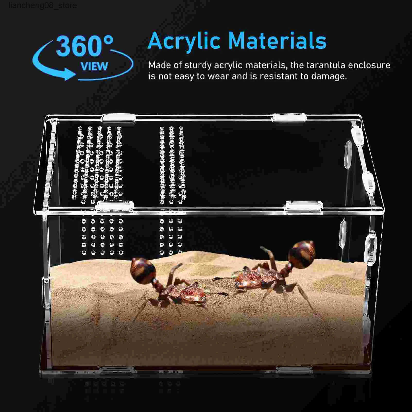 Other Pet Supplies Feeding box living box gecko tank reptile shell jumping spider snail acrylic frog Terrarium transparent L240910