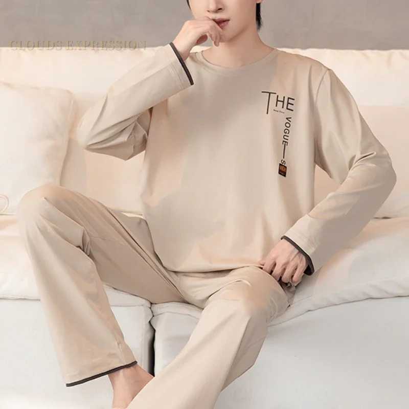 Spring and Autumn Knitted Long Sleeve Mens Pajama Set Mens Pajama Set Letter Pajama Mens Plain Pajama Set W241221