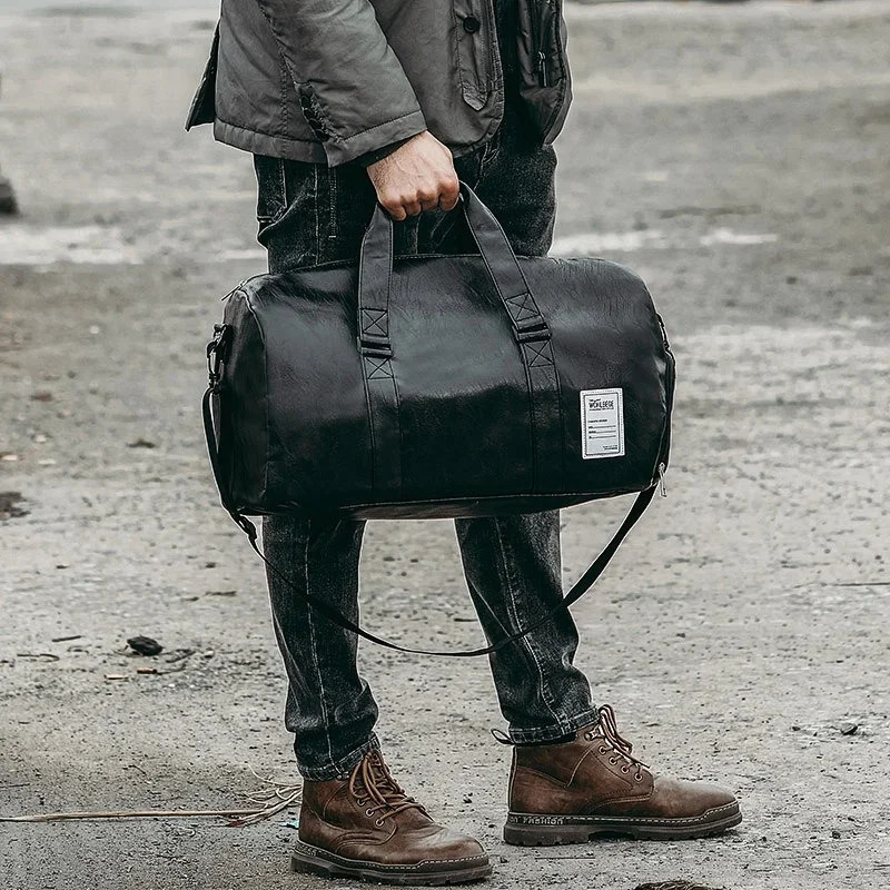 Fitness foreskin leather sports bag mens sports bag fitness yoga travel bag shoulder Sac De sports bag 241220