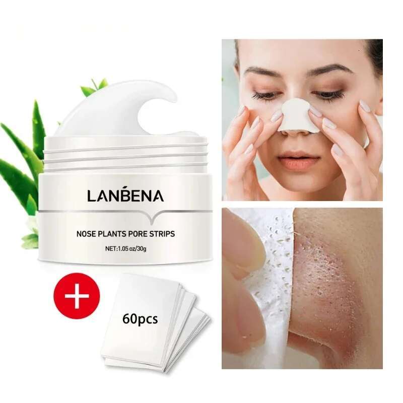 LANBENA Blackhead Remover Pore Strip Black Mask Peeg Face Deep Cleansing Moisturizing Skin Care