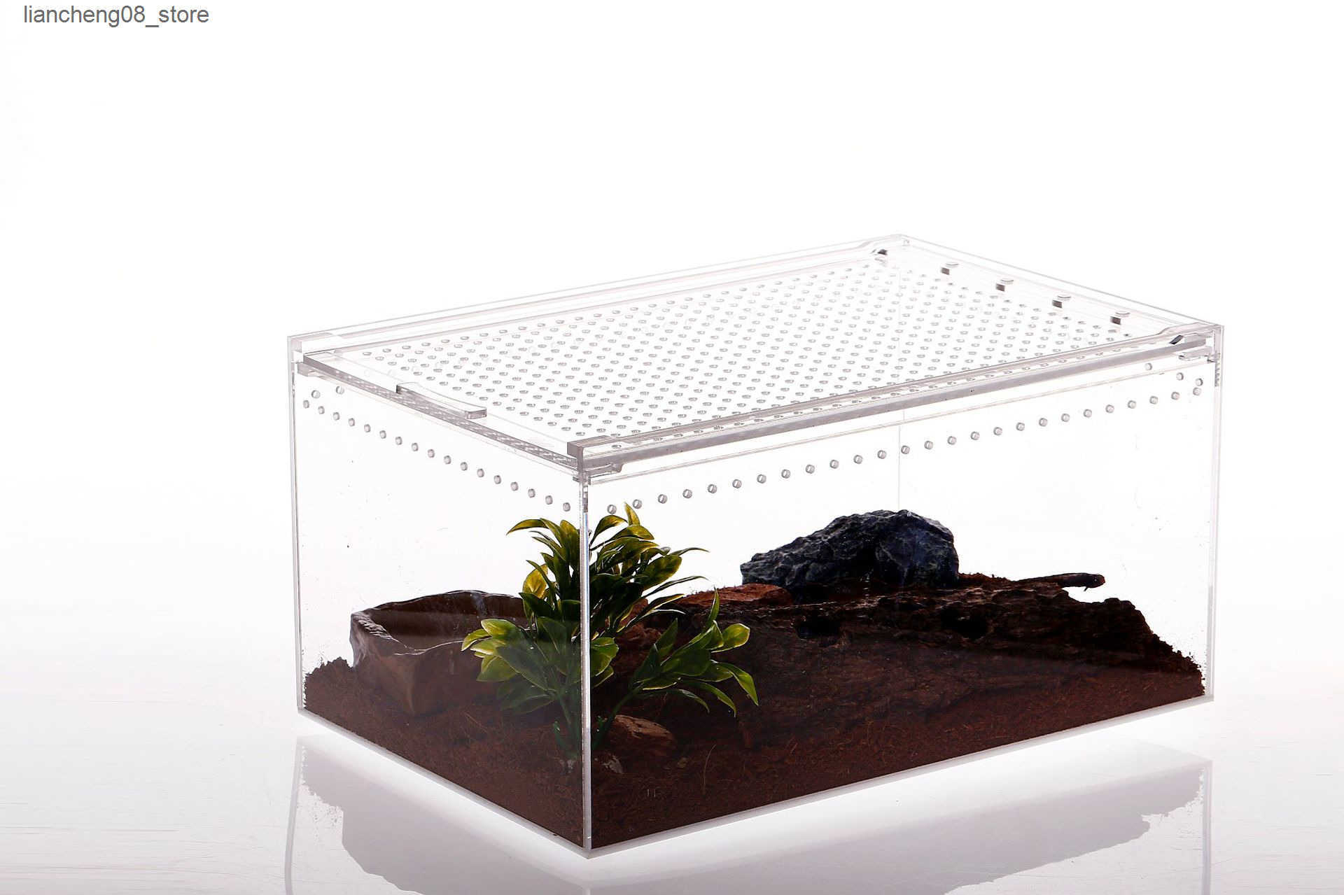 Other Pet Supplies Integrated waterproof crawling pet box acrylic snake guarding palace horned frog feeding box crawler feeding box L240910
