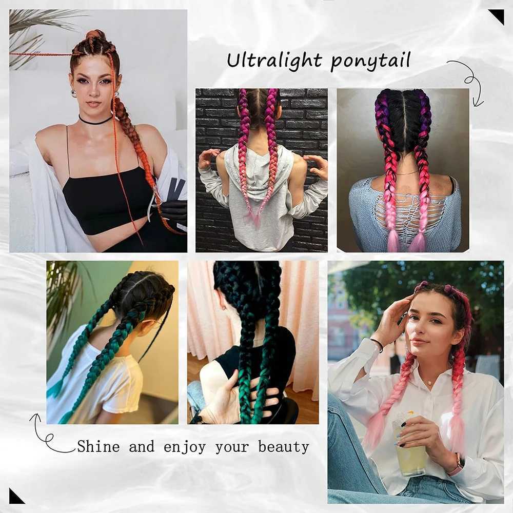 2 Pack Pink Ponytail Extension with Elastic Tie Straight Sleek Wrap Around Braid Ponytail Purple 26 Inch (Purple#)XJ241221