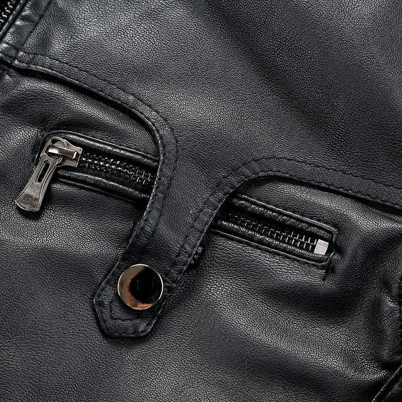 Mens Winter Fleece Leather Jacket Mens Plus Velvet Warm Motorcycle Thicken Leather Coat Outdoor Windbreaker PU Leather Outwear 241216