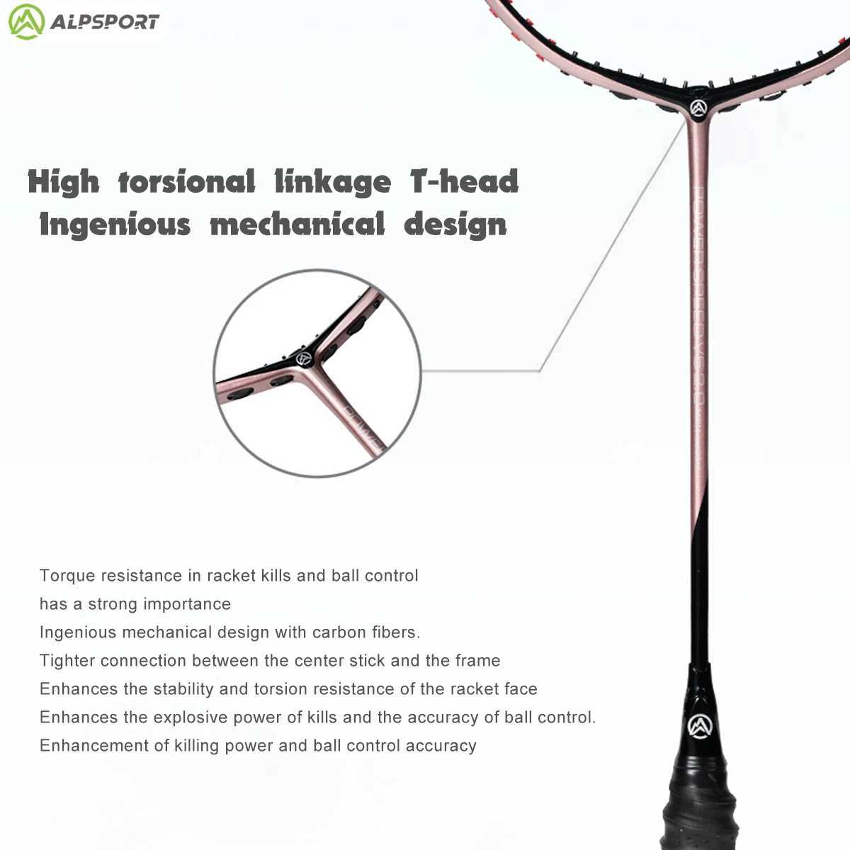 ALPv5 2.0 4U Ultra Light Attack Badminton Rack New Fish Mouth Cone Rack Rose Gold Solid Color Does Not Lower YonexW241221