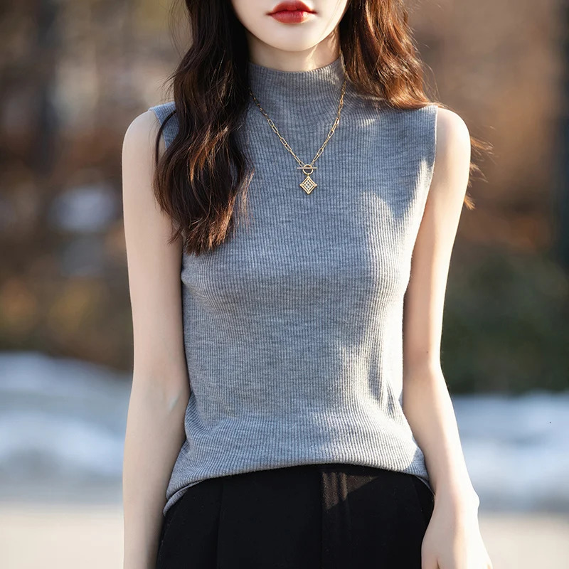 Spring and summer Cashmere Vest Women Sleeveless Soft Ladies Knit 241218