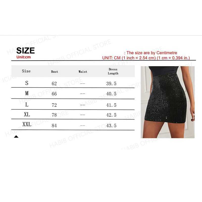 Women Fashion With Sequined Black Silver Side Short Pencil Mini Skirt Vintage High Waist Fe Chic Lady Skirts SummerXJ241221