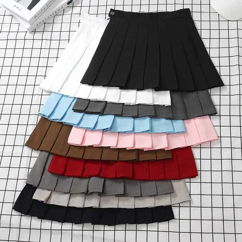Skirt Black Womens High Waist Summer Clothes Vintage Korean Harajuku Red A Line Mini Eam School Pleated Short Skirts For WomenXJ241221