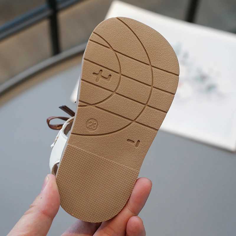 Sneakers Girls Sandals Summer Beige Breathable Little Girl Single Shoes 0-6 Years Old Brown Soft Non-slip Childrens Sandals Girls Shoes H241221