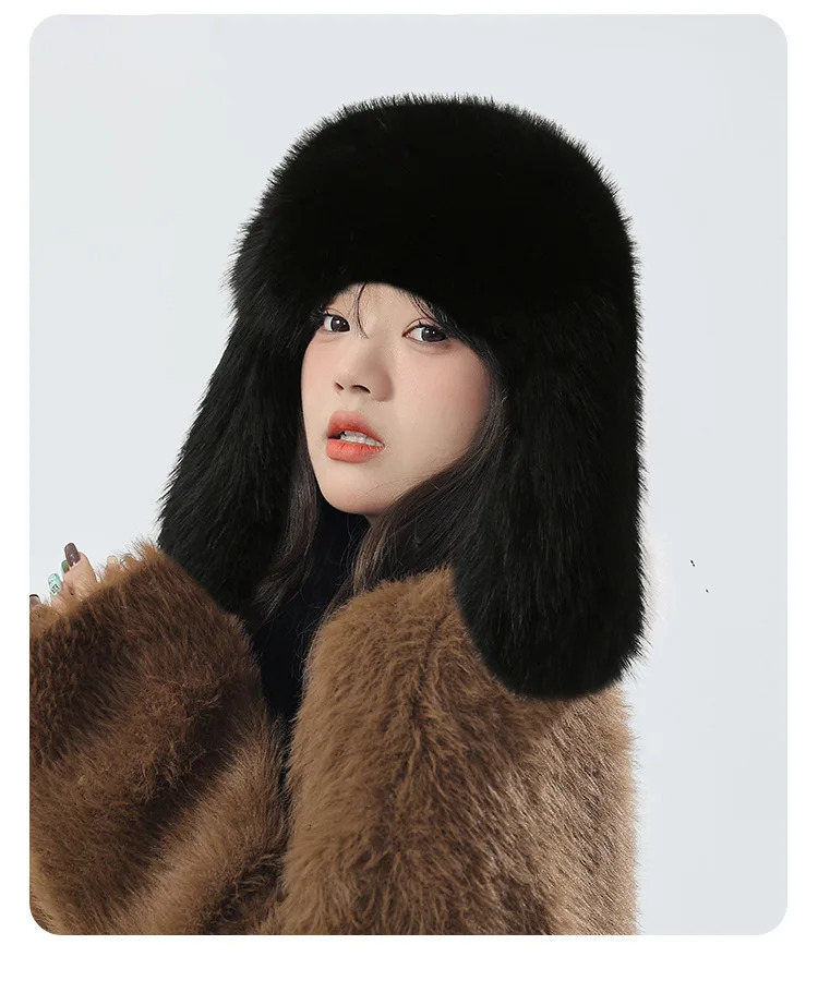 Winter Warm Lei Feng Hat Womens Artificial Fur Outdoor Thick Catcher Earrings Ski Hat Beanies Pullover Hat Mens 241220