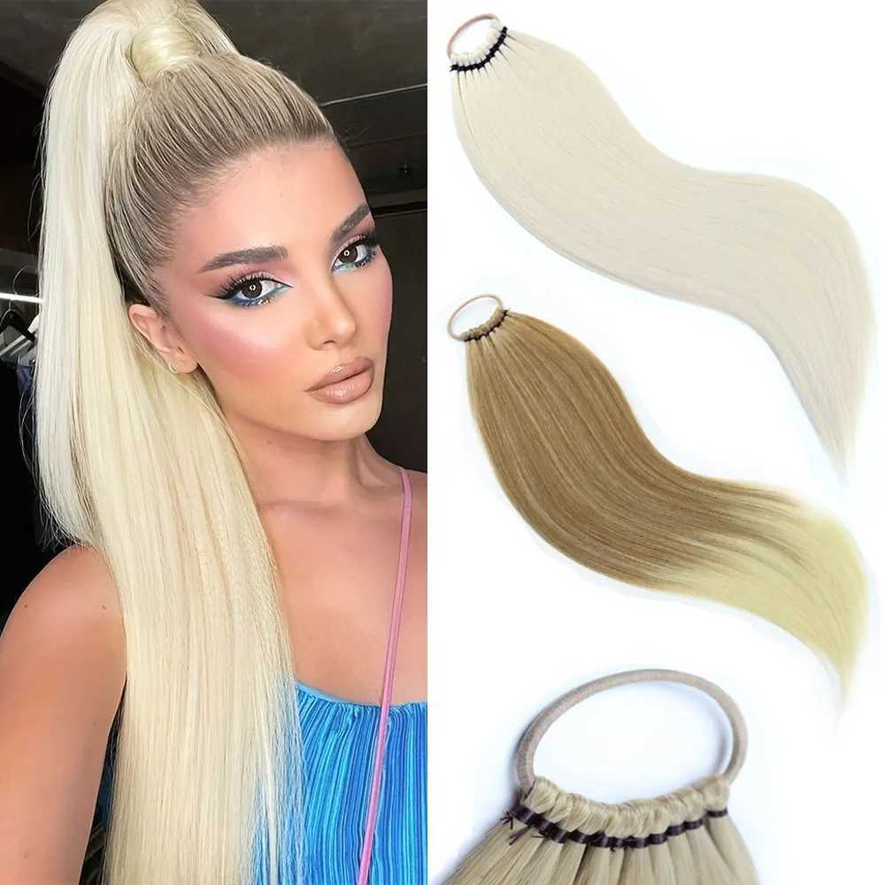 AZQUEEN Straight Synthetic Ponytail Hair Extensions Hair False Tail for Women Horse Overhead Tail False PigtailXJ241221