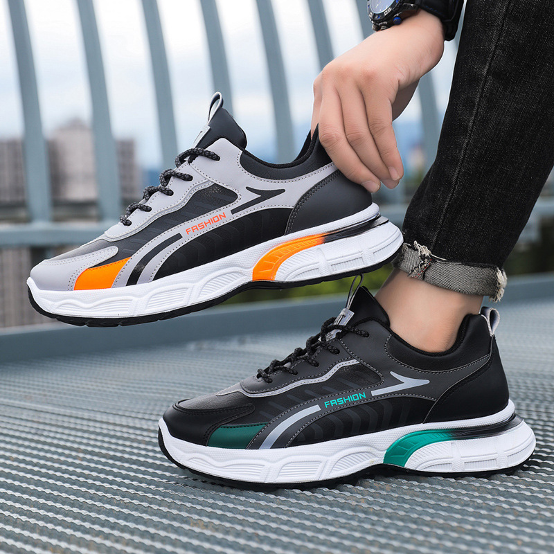 Thick Sole Mens Sneakers Fashion Man Shoe Versatile Vulcanized Shoe Lace Up Outdoor Running Shoes