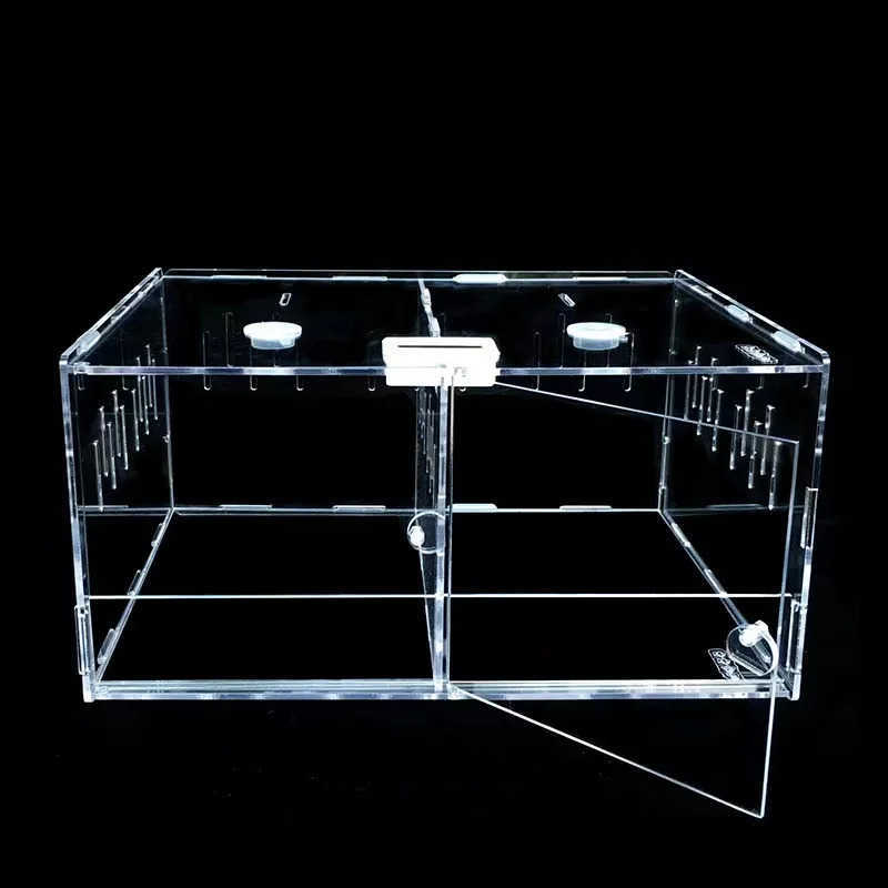 Other Pet Supplies Reptile feed can acrylic Terrarium insect spider lizard breeding box Terrarium Tortoise snake house cage reptile accessories L24091