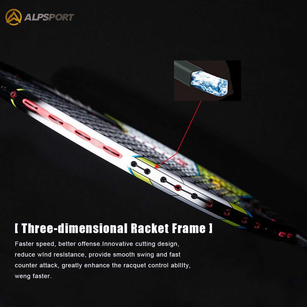 Alpsport ZY 3U Expense 90g T800 Badminton Stand Imported Original Up to 38 Pound Hit Sound Professional Carbon FiberW241221