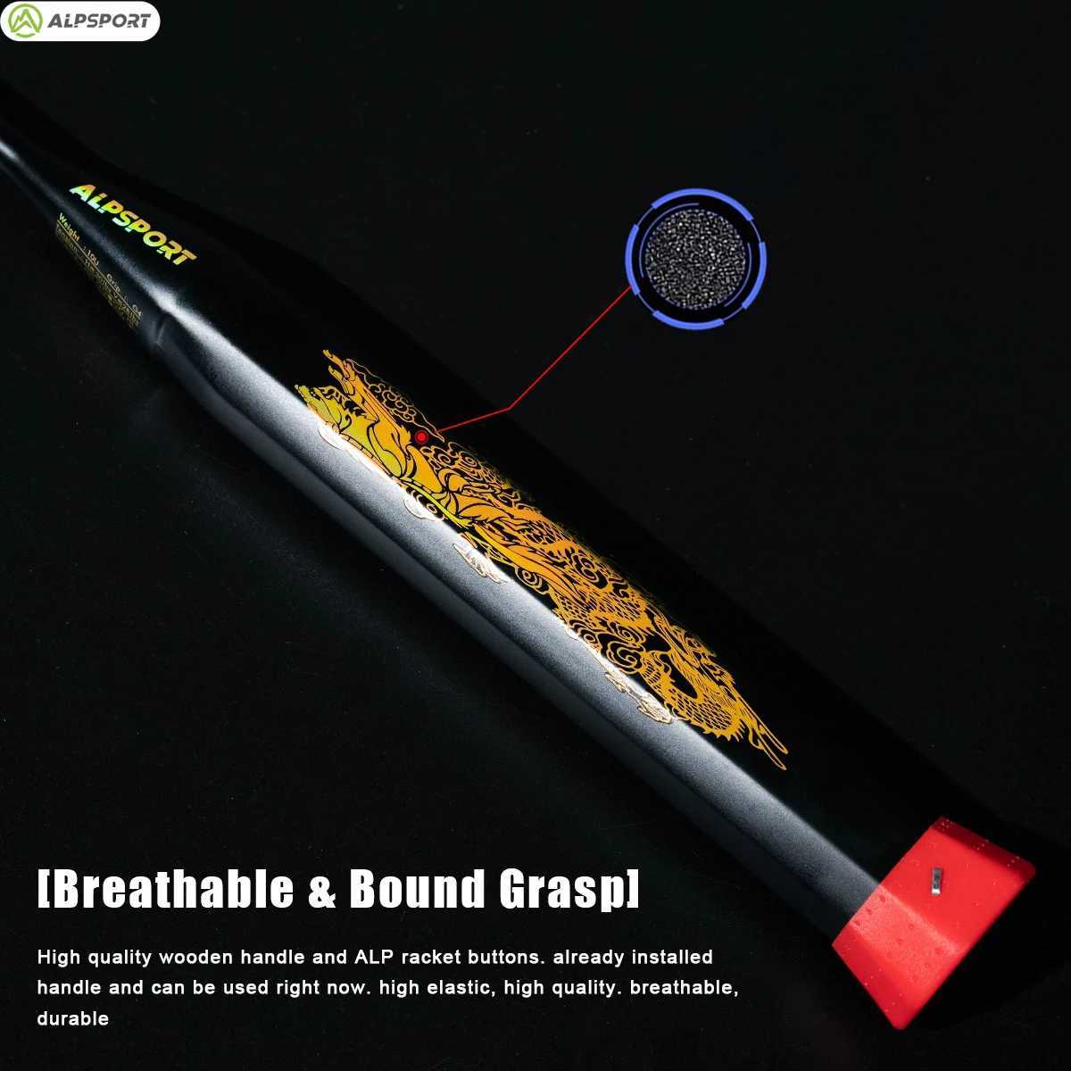 ALP GD 0U Badminton Racket 52g T800 Ultralight MAX 32lbs T800 Carbon Fiber including Badminton String and Badminton BagW241221