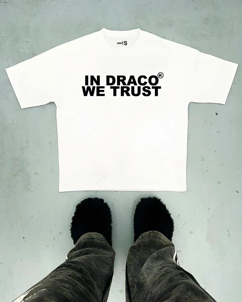 American High Street Fashion Machine Gun Alphabet Print Oversized Tshirt for Men Y2k Harajuku Goth Style Casual Shirt 241217