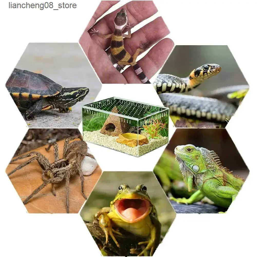 Other Pet Supplies Reptile breeding box acrylic transparent sliding cover reptile jar insect spider Tortoise lizard feeding box Terrarium L240910