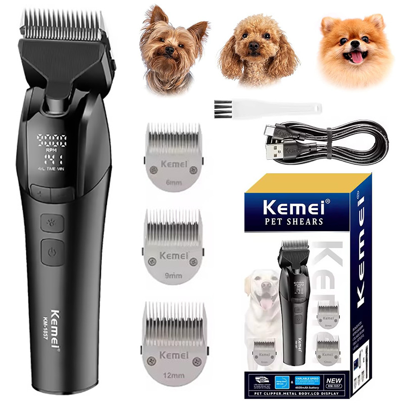 Professional Pet Dog Grooming Electric Rechargeable Cat Shaver Dogs Hair Trimmer 10W Animals Clipper Adjust Motor Speed