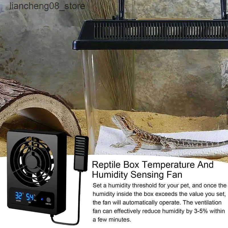 Other Pet Ventilation Fan For Reptile Enclosure Smart Cooling Fan With LED Display Strong Wind Low Noise For Amphibians Reptiles Snakes L240910