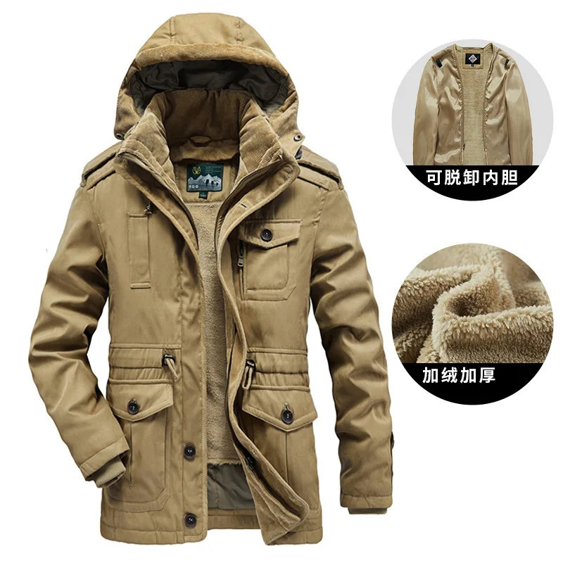 Parka Men Coats Winter Jacket Thicken Hooded Waterproof Outwear Warm Coat Casual Mens Jackets Overcoat Fur Thick coats 241217
