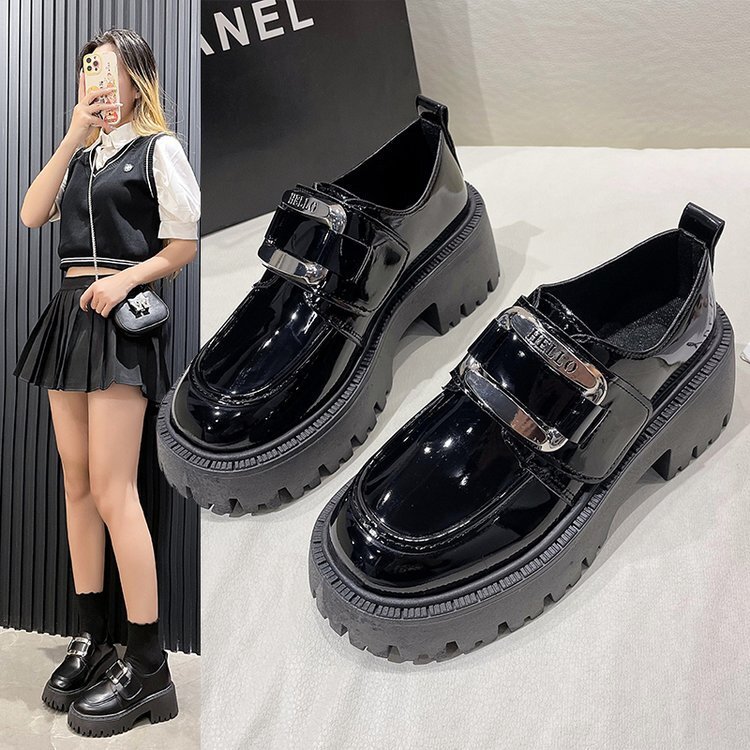 Increasing Ddmywed Height British Style Small Leather Shoes Women S Spring And Autumn Dress New Black Mary Jane High Heeled Chinese Brand F Ddmysaturn