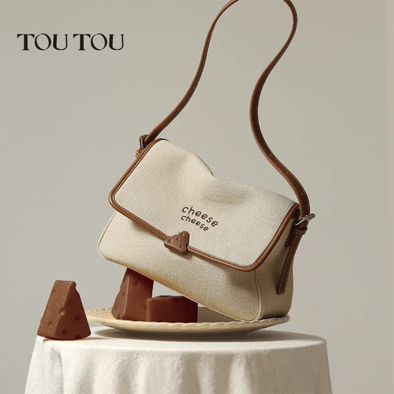 TOUTOU Cheese School Sweet Girl Original Designer Brand Underarm One Shoulder Crossbody Bag Female Handbag Christmas Gift