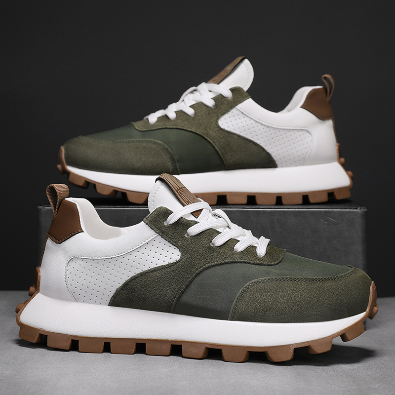 Men Sports Shoes Fashion Thick Sole Anti-slip Retro Korean Version Casual Style Chunky Shoes Designer Shoes Triple Black Green Free shipping