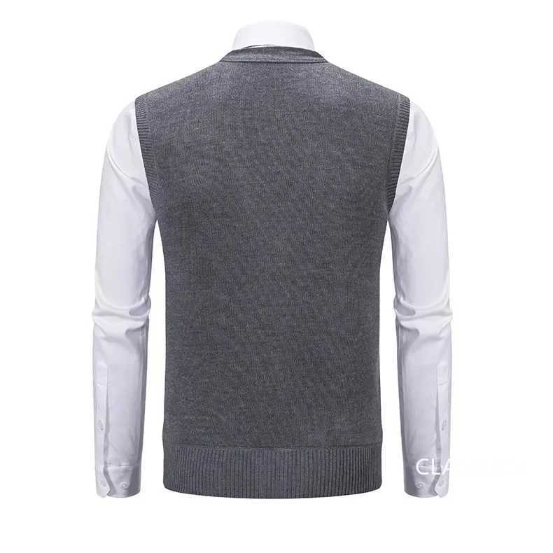 2024 Autumn Men Sweater Vests Waistcoats High Quality Male Business Casual Sleeveless Sweaters New Winter Outwear Vests 4XXJ241221