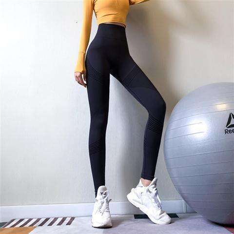 Fitness women, high waist, abdominal compression, elastic, tight fitting, hip lifting, quick drying, yoga slimming, running as a base, sports pants fo