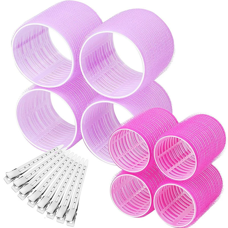 24pcs Self-Grip Hair Rollers Heatless Hair Curlers No Heat Hair Bangs Volume Self-adhesive Hook Loop DIY Styling Tools 241220