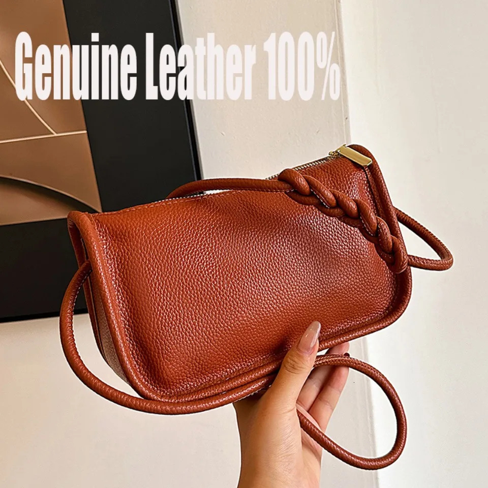 New genuine leather fashionable women s crossbody bag women s new solid color shoulder bag handbag designer women s wallet bag